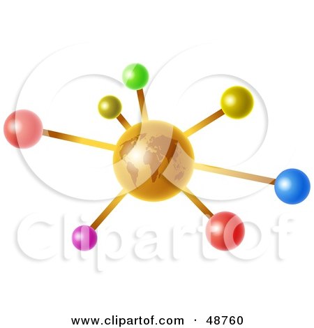 Royalty-Free (RF) Clipart Illustration of an Orange Globe Molecule by Prawny