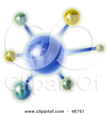 Royalty-Free (RF) Clipart Illustration of a Blue Globe Molecule by Prawny
