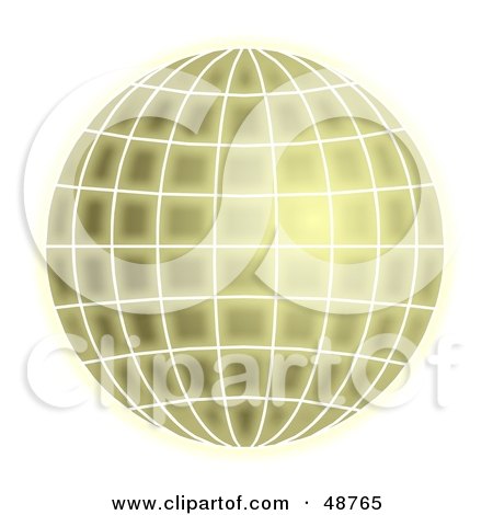 Royalty-Free (RF) Clipart Illustration of a Glowing Green Grid Globe by Prawny