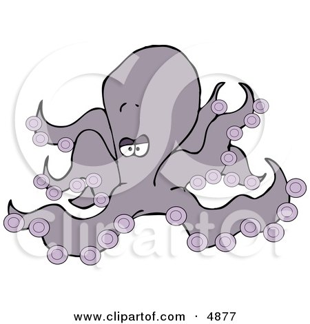 Eight-armed Purple Cephalopod Octopus Mollusk Clipart by djart