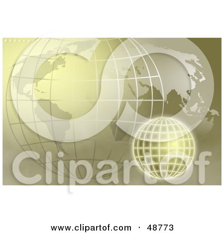 Royalty-Free (RF) Clipart Illustration of a Brown Grid Globe And Atlas Background by Prawny