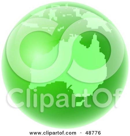 Royalty-Free (RF) Clipart Illustration of a Green Globe of Australia by Prawny
