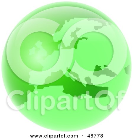 Royalty-Free (RF) Clipart Illustration of a Green Globe of Europe by Prawny