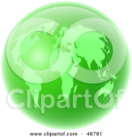 Royalty-Free (RF) Clipart Illustration of a Green World Globe by Prawny