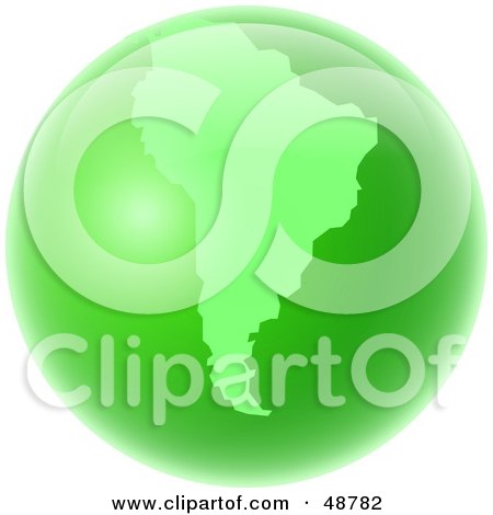 Royalty-Free (RF) Clipart Illustration of a Green Globe of South America by Prawny