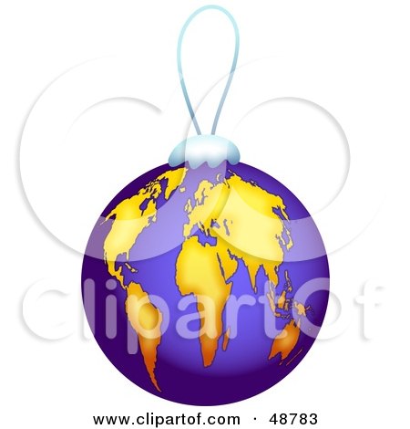 Royalty-Free (RF) Clipart Illustration of a Purple and Orange Globe Bauble by Prawny