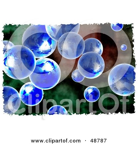 Royalty-Free (RF) Clipart Illustration of a Grungy Textured Blue Globe Background by Prawny