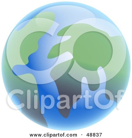 Royalty-Free (RF) Clipart Illustration of a Shiny Blue and Green Abstract Globe by Prawny