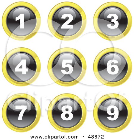 Royalty-Free (RF) Clipart Illustration of a Digital Collage Of Black, White And Yellow Number Icons by Prawny