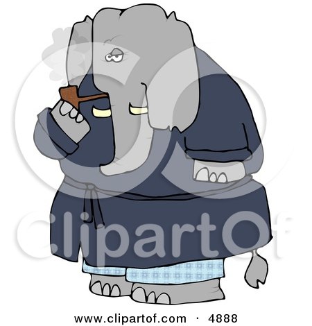 Human-like Elephant Smoking Tobacco Pipe Clipart by djart
