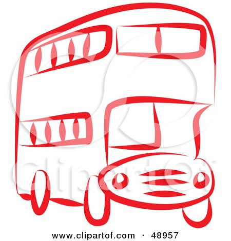 Royalty-Free (RF) Clipart Illustration of a Red Double Decker by Prawny