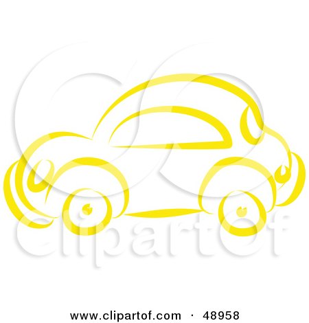 Royalty-Free (RF) Clipart Illustration of a Yellow Car by Prawny