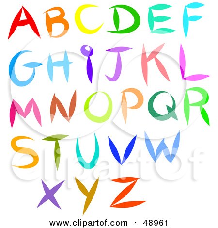 Royalty-Free (RF) Clipart Illustration of a Digital Collage Of Colorful Alphabet Letters - THIS IS NOT A FONT by Prawny
