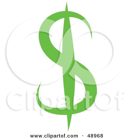 Royalty-Free (RF) Clipart Illustration of a Green Dollar by Prawny