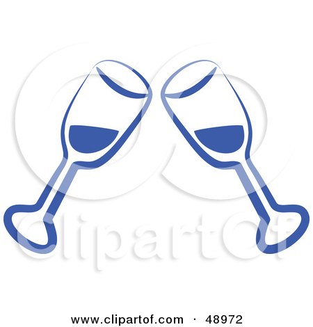Royalty-Free (RF) Clipart Illustration of Blue Toasting Wine Glasses by Prawny