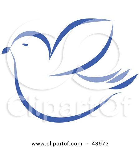 Royalty-Free (RF) Clipart Illustration of a Blue Dove by Prawny
