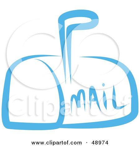 Royalty-Free (RF) Clipart Illustration of a Blue Mail Box by Prawny