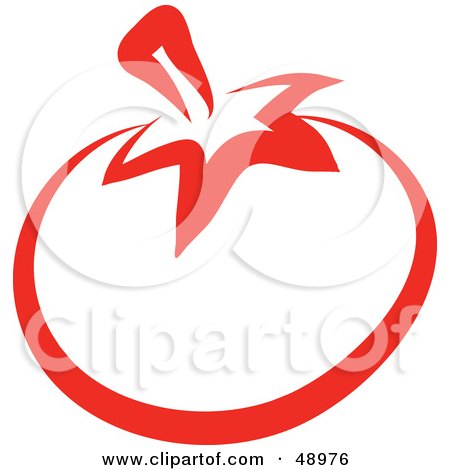 Royalty-Free (RF) Clipart Illustration of a Red Outlined Tomato by Prawny