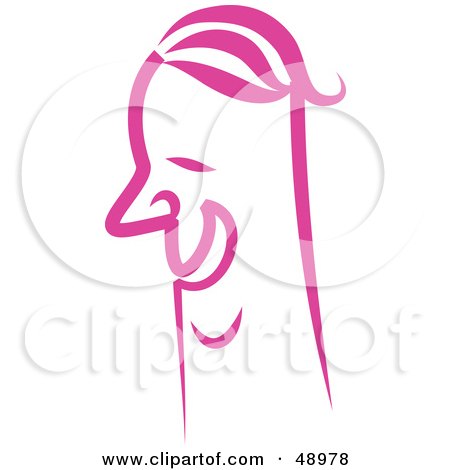 Royalty-Free (RF) Clipart Illustration of a Pink Man's Face by Prawny