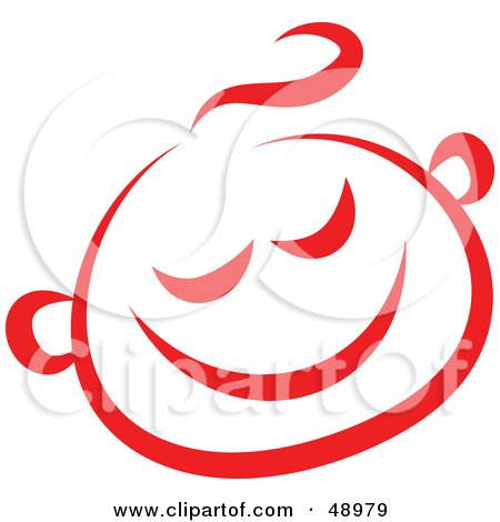Royalty-Free (RF) Clipart Illustration of a Red Happy Child's Face by Prawny