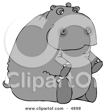 Hippopotamus Sitting On His Butt Clipart by djart