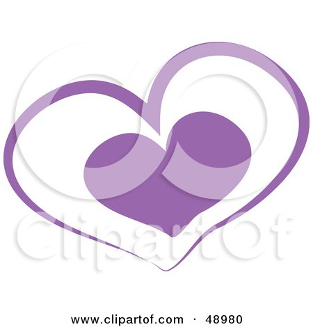 Royalty-Free (RF) Clipart Illustration of a Purple Outlined Heart by Prawny