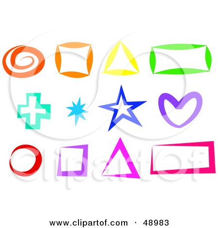 Royalty-Free (RF) Clipart Illustration of a Colorful Digital Collage Of Shapes by Prawny
