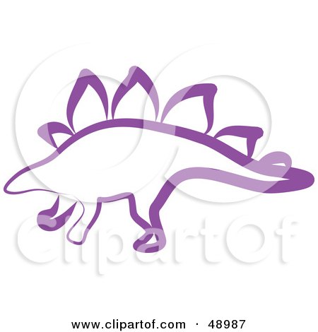 Royalty-Free (RF) Clipart Illustration of a Purple Stegosaur by Prawny