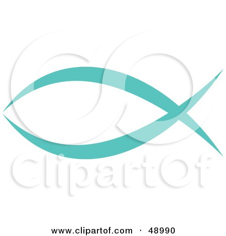 Royalty-Free (RF) Clipart Illustration of a Blue Christian Fish by Prawny