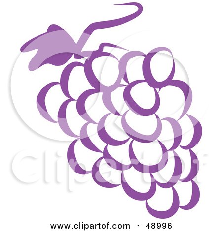 Royalty-Free (RF) Clipart Illustration of an Outline of Purple Grapes by Prawny