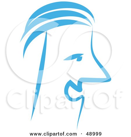 Royalty-Free (RF) Clipart Illustration of a Blue Guy's Face by Prawny