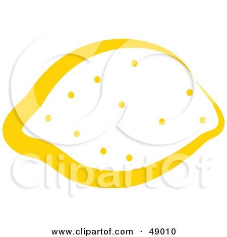 Royalty-Free (RF) Clipart Illustration of a Yellow Outlined Lemon by Prawny