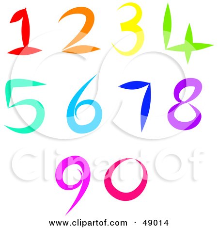 Royalty-Free (RF) Clipart Illustration of a Colorful Digital Collage Of Numbers by Prawny