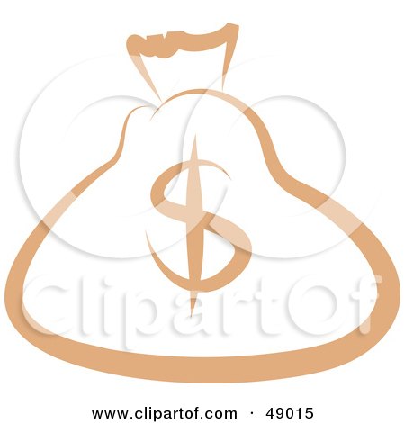Royalty-Free (RF) Clipart Illustration of a Bown Money Sack by Prawny