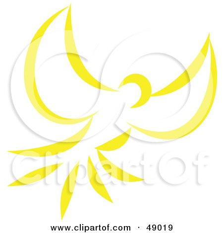 Royalty-Free (RF) Clipart Illustration of a Yellow Dove by Prawny