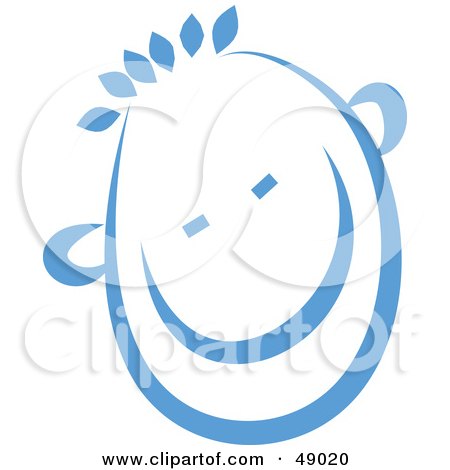 Royalty-Free (RF) Clipart Illustration of a Blue Happy Child's Face by Prawny