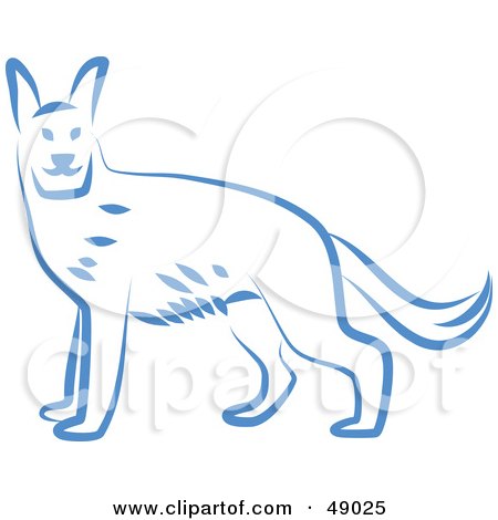 Royalty-Free (RF) Clipart Illustration of a Blue Dog by Prawny