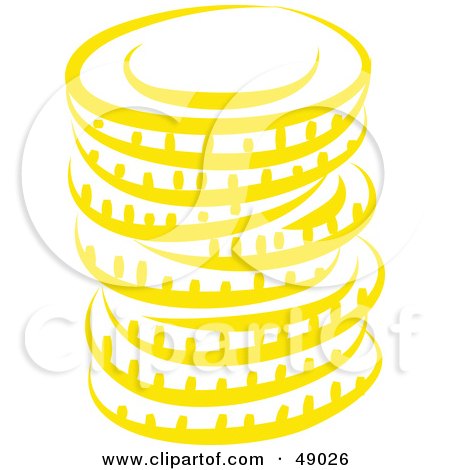 Royalty-Free (RF) Clipart Illustration of a Yellow Stack of Coins by Prawny