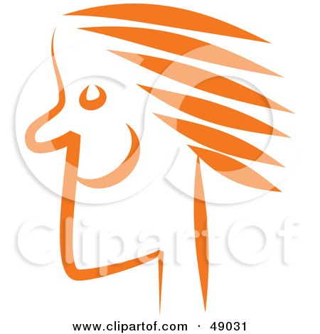 Royalty-Free (RF) Clipart Illustration of an Orange Man's Face by Prawny