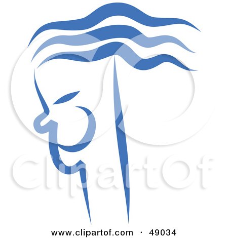 Royalty-Free (RF) Clipart Illustration of a Blue Man's Face by Prawny
