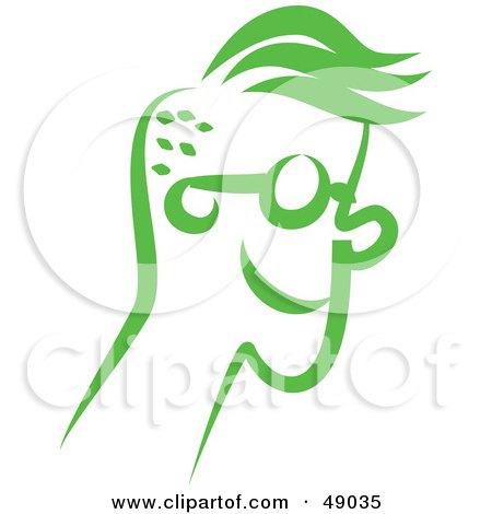 Royalty-Free (RF) Clipart Illustration of a Green Guy Wearing Glasses by Prawny