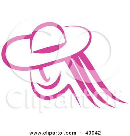 Royalty-Free (RF) Clipart Illustration of a Pink Woman With a Hat by Prawny