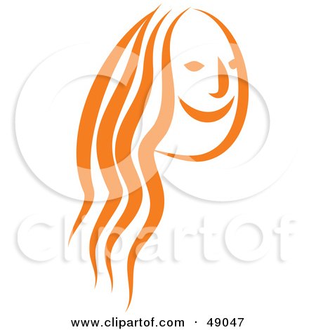 Royalty-Free (RF) Clipart Illustration of an Orange Woman With Long Hair by Prawny