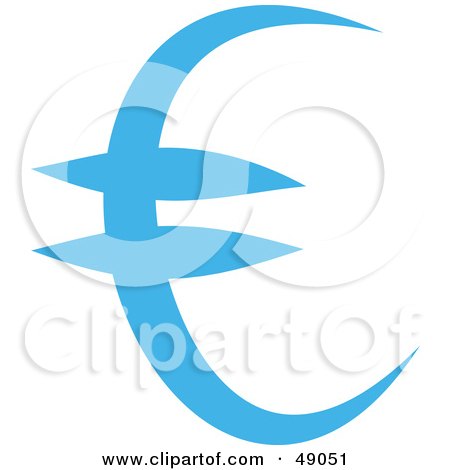 Royalty-Free (RF) Clipart Illustration of a Blue Euro by Prawny
