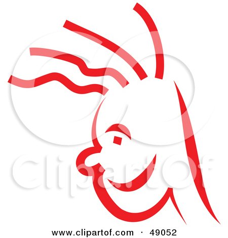 Royalty-Free (RF) Clipart Illustration of a Red Man's Face by Prawny