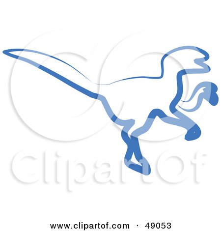 Royalty-Free (RF) Clipart Illustration of a Blue Raptor by Prawny