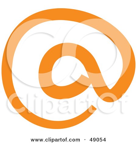 Royalty-Free (RF) Clipart Illustration of an Orange Arobase Drawing by Prawny