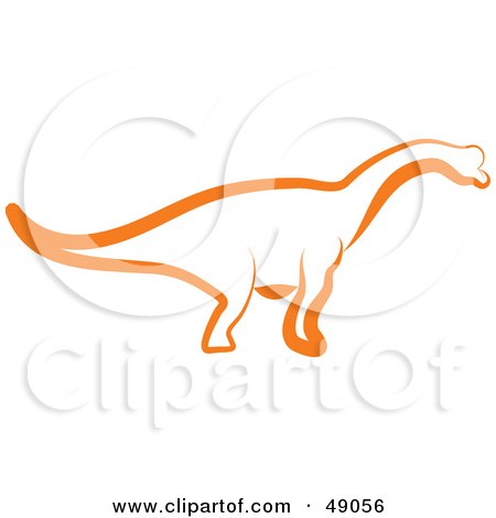 Royalty-Free (RF) Clipart Illustration of an Orange Apatosaurus by Prawny