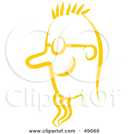 Royalty-Free (RF) Clipart Illustration of a Yellow Man's Face by Prawny