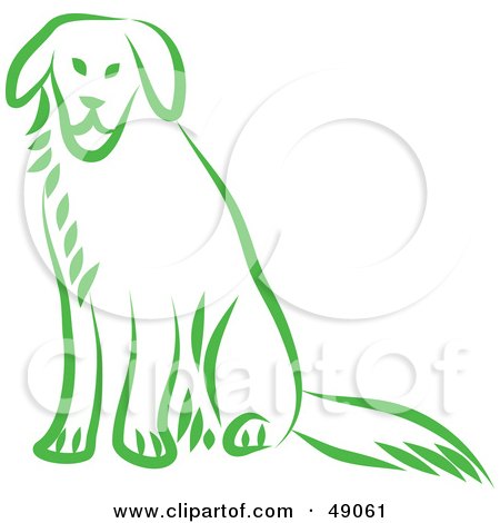 Royalty-Free (RF) Clipart Illustration of a Green Dog by Prawny